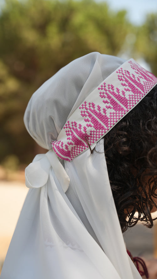 White Khirka with 5 Interchangeable Tatreez Colors