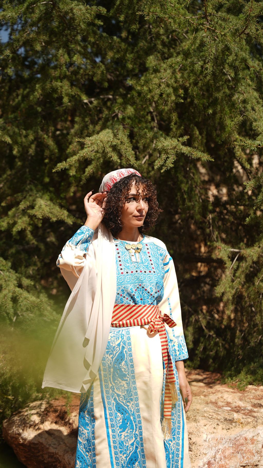 Beige Khirka with 5 Interchangeable Colors