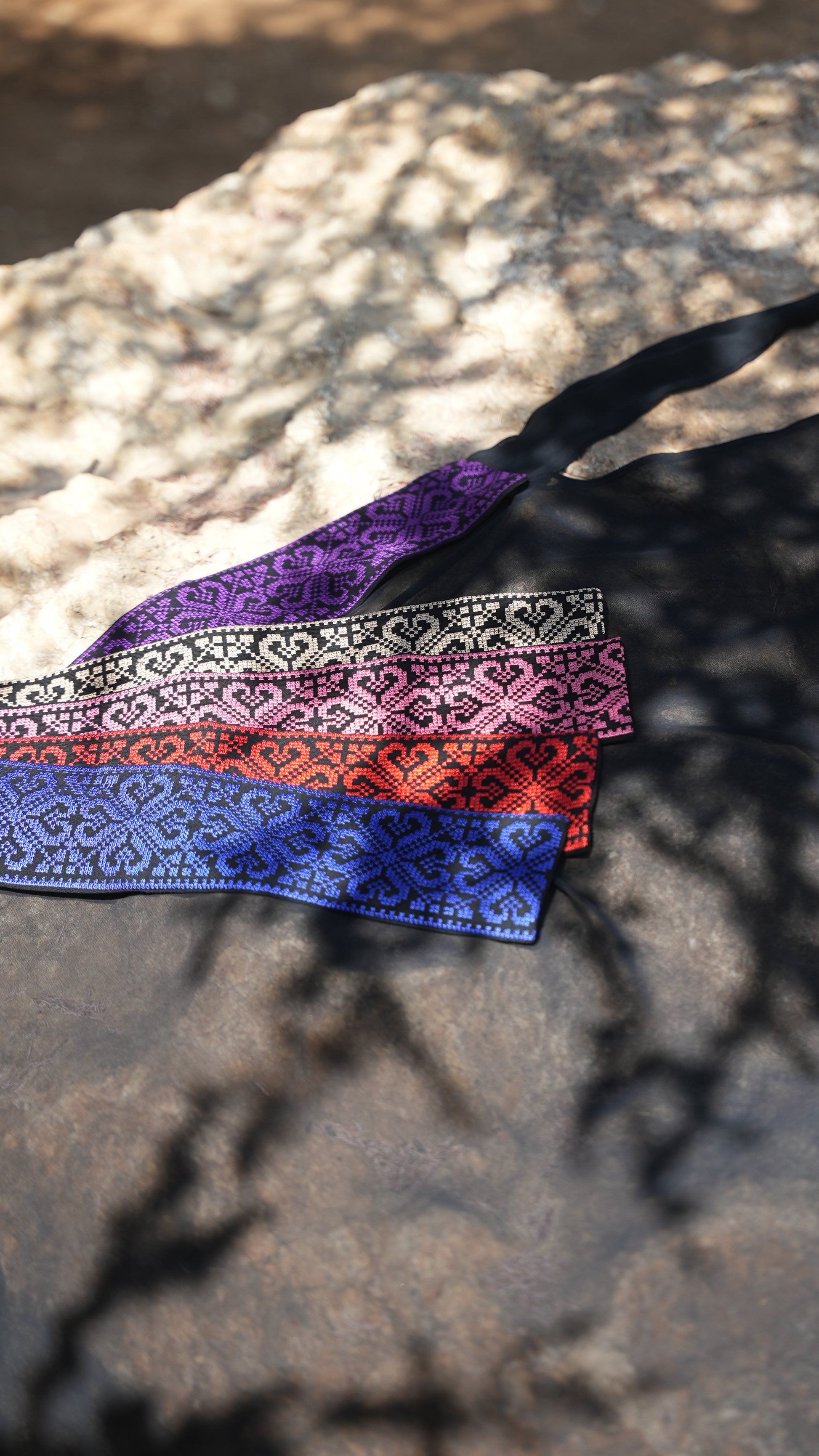 Black Khirka with 5 Color Tatreez Interchangeable Bandanas
