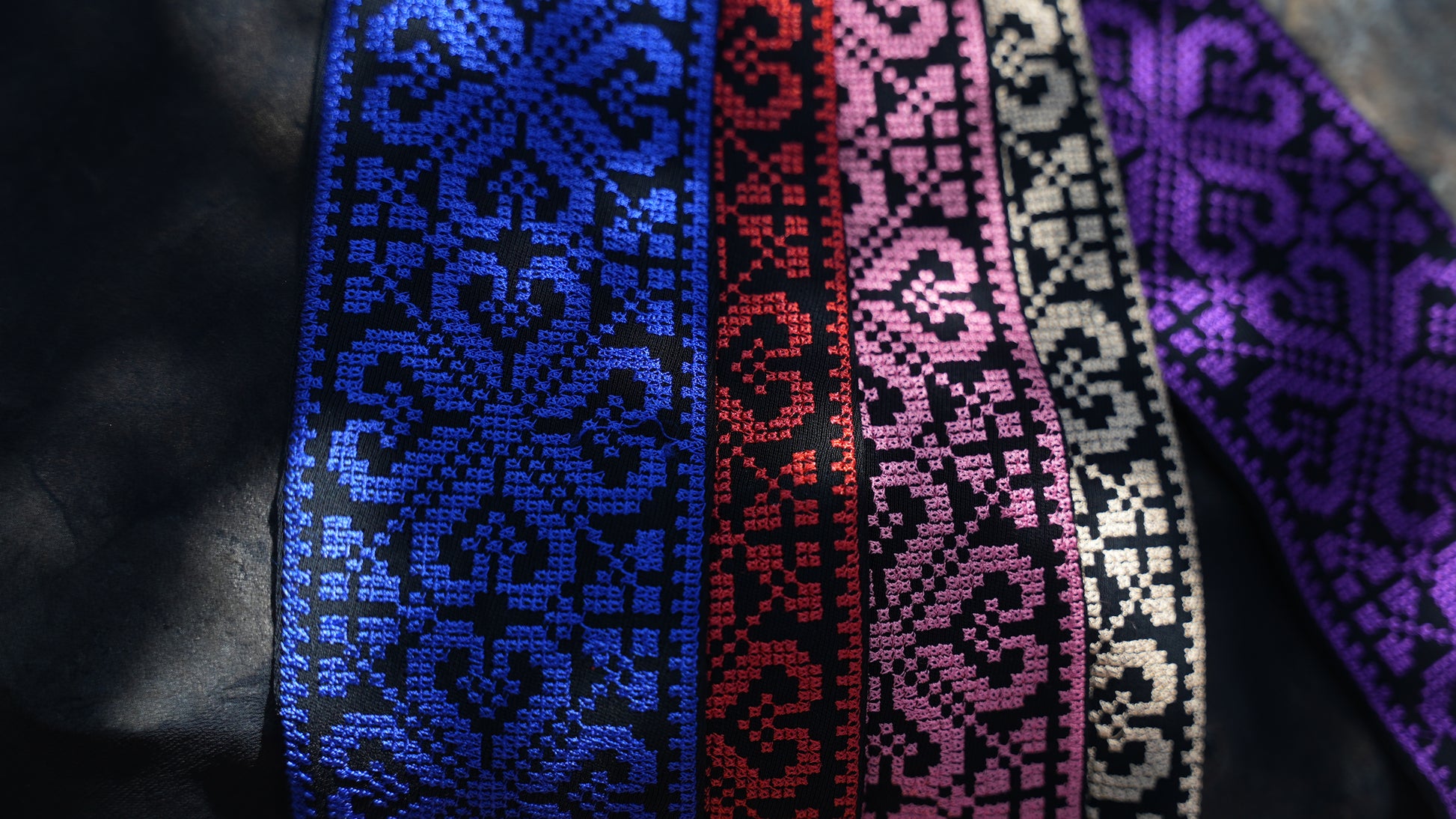 Black Khirka with 5 Color Tatreez Interchangeable Bandanas
