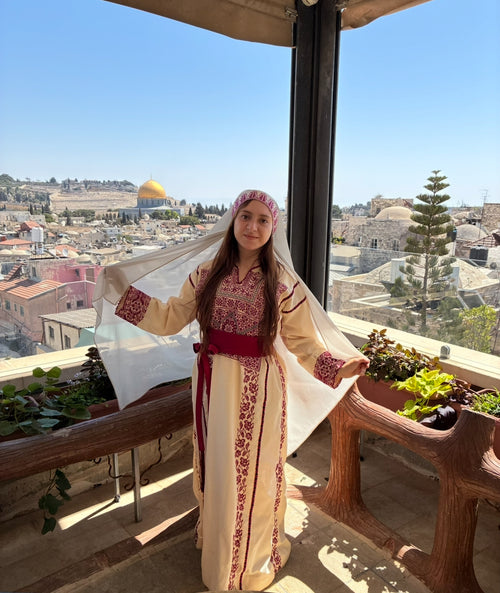 Beige Khirka with 5 Interchangeable Colors